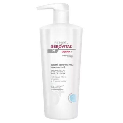 Crema de corp pentru piele uscata H3 Derma+, 500ml, 399, Gerovital