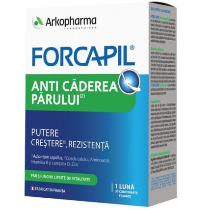 Forcapil anti-caderea parului, 30 comprimate filmate, Arkopharma