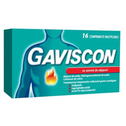 Gaviscon cu aroma de capsuni, 16 comprimate masticabile, Reckitt Benckiser