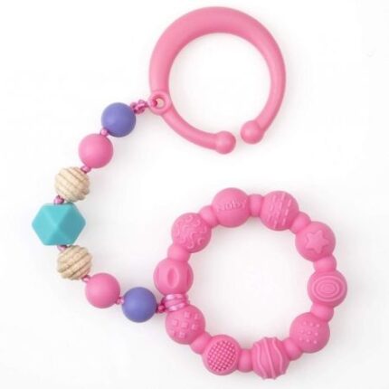 Lanț pentru dentiție soft din silicon cu clemă, +3 luni, Nuby