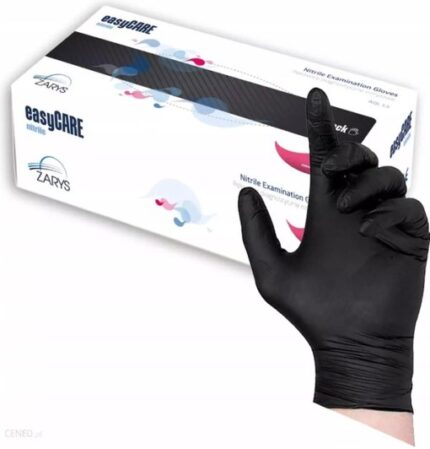 Mănuși din nitril nepudrate, negre, mărimea S, 100 bucăți