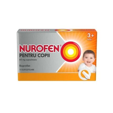 Nurofen supozitoare pentru copii +3 luni 60 mg, 10 supozitoare, Reckitt Benckiser
