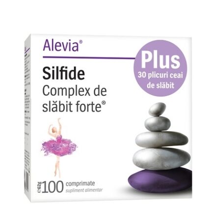 Pachet Silfide Complex de Slabit Forte 100 comprimate + Ceai de Slabit 30 plicuri, Alevia
