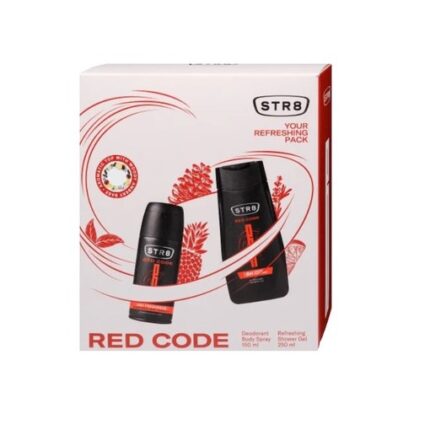 Set Cadou STR8 Red Code, Gel de dus 250ml + Deodorant Spray pentru Corp 150 ml,STR8