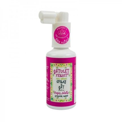 Spray de gât pentru copii și adulți Gătulet Fericit, 20 ml, Prisaca Transilvania