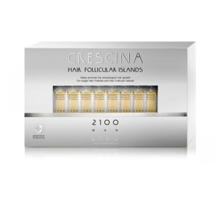 Tratament cosmetic pentru îngrijirea scalpului și părului în stadii avansate de rărire, Crescina Follicular Islands 2100 Man, 20 fiole, Labo