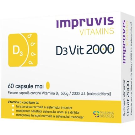 Vitamina D3 2000 U.I DeVit, 60 capsule moi, Pharma Brands