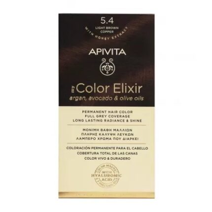 Vopsea de par My Color Elixir, Light Brown Copper N5.4, 155 ml, Apivita